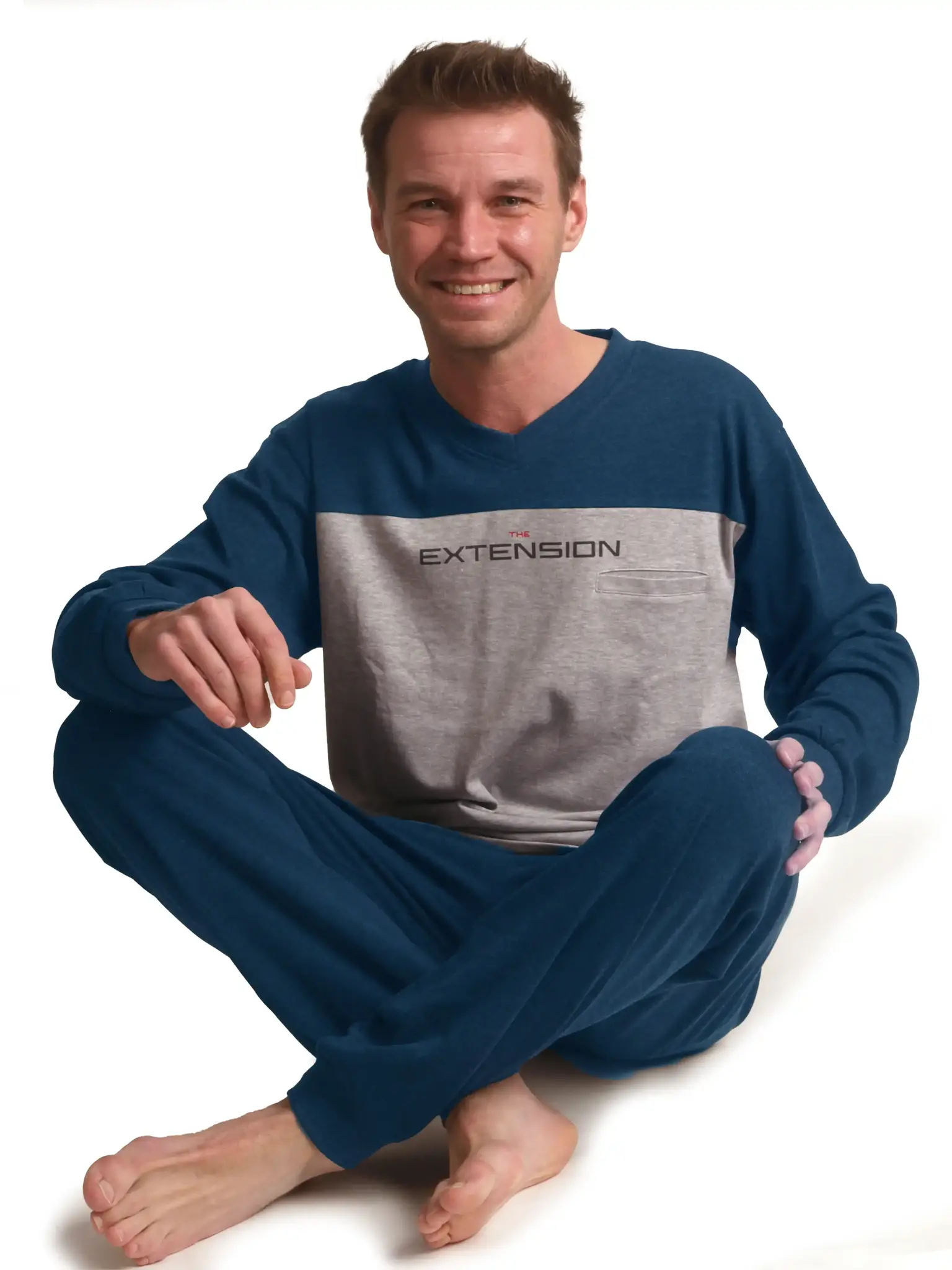 Outfitter heren pyjama - Extension - 100% katoenen mannen pyjama