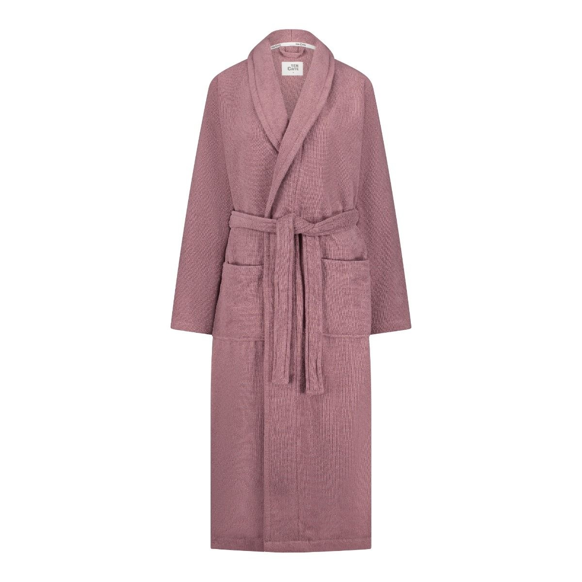 Ten Cate dames badjas katoen - Mauve - 100% katoenen roze sauna badjas