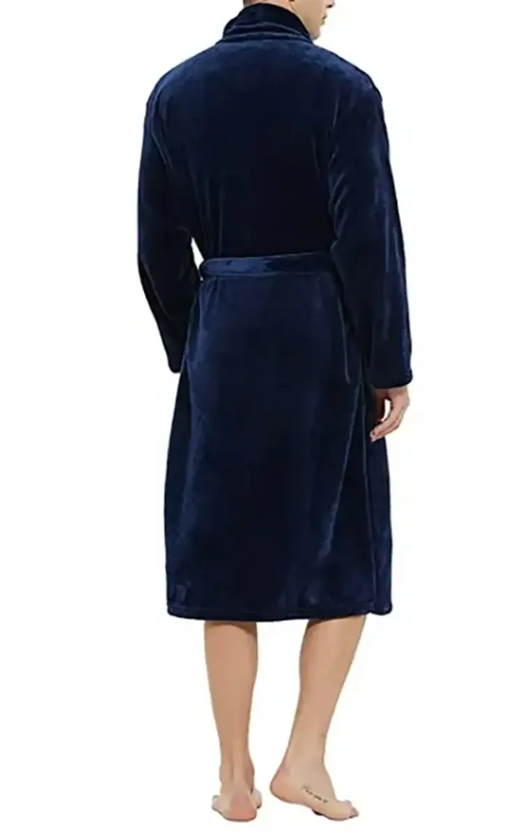 HL-tricot heren Fleece Badjas - Comfort - Warme winter ochtendjas - Zwart, Grijs, Donkerblauw HL-tricot heren Fleece Badjas - Comfort - Warme winter ochtendjas - Zwart, Grijs, Donkerblauw