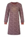 Irresistible dames nachthemd - Brown Leopard - 100% katoenen nachtjapon lange mouw