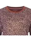 Irresistible dames nachthemd - Brown Leopard - 100% katoenen nachtjapon lange mouw