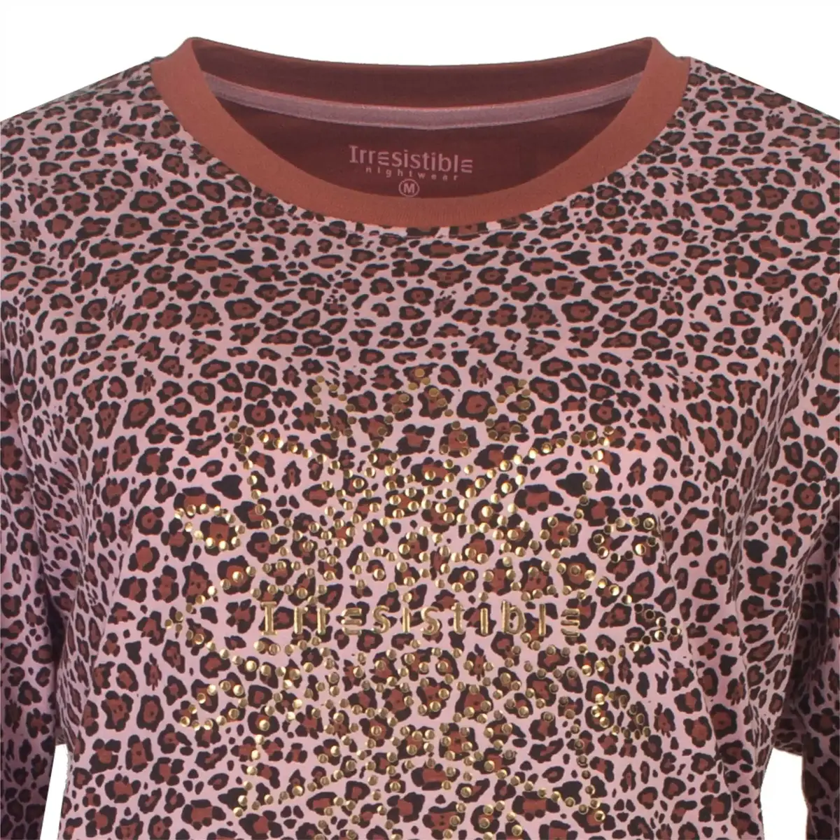 Irresistible dames nachthemd - Brown Leopard - 100% katoenen nachtjapon lange mouw Irresistible dames nachthemd - Brown Leopard - 100% katoenen nachtjapon lange mouw