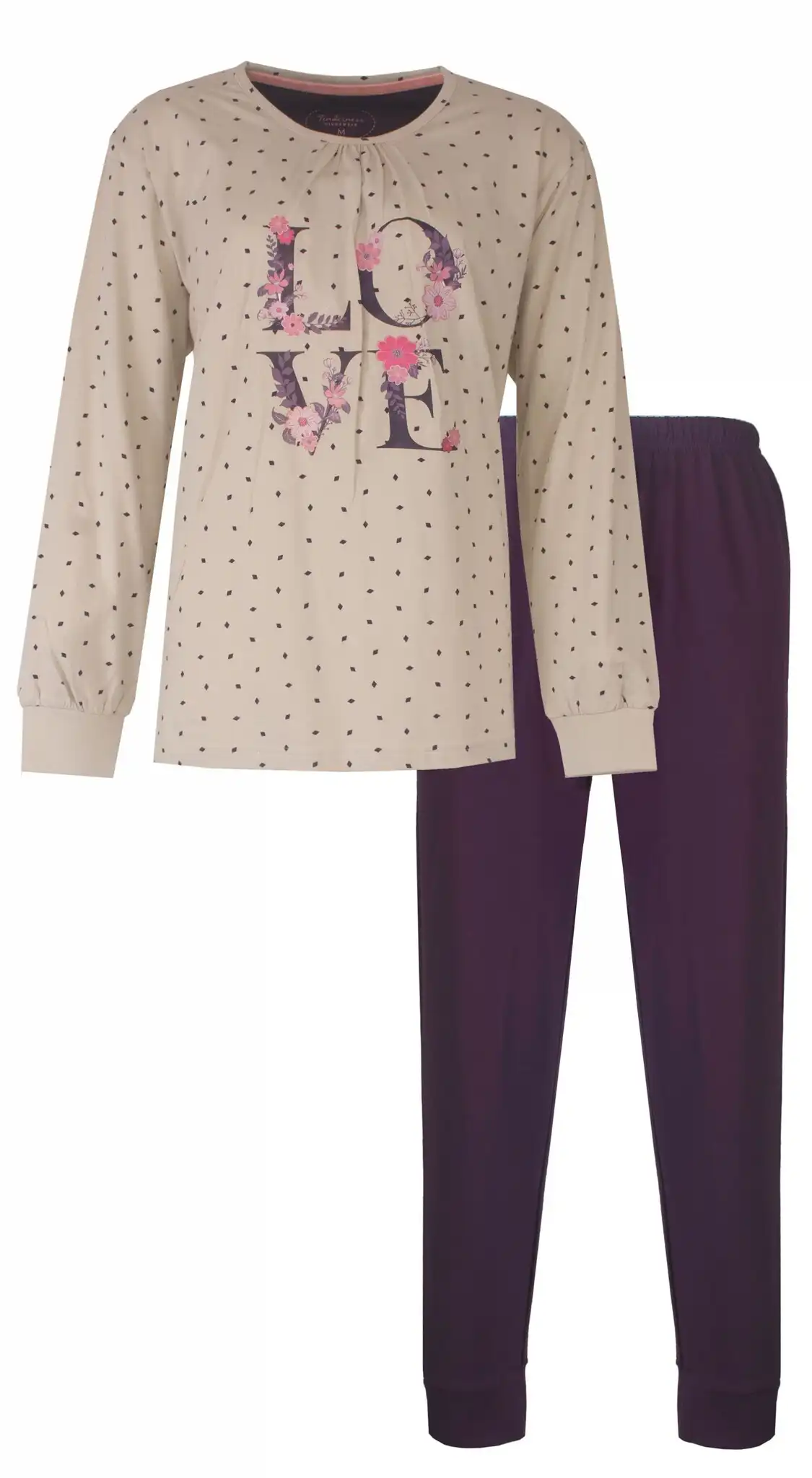 Tenderness dames pyjama Tricot - Love - 100% katoen - Lange mouwen