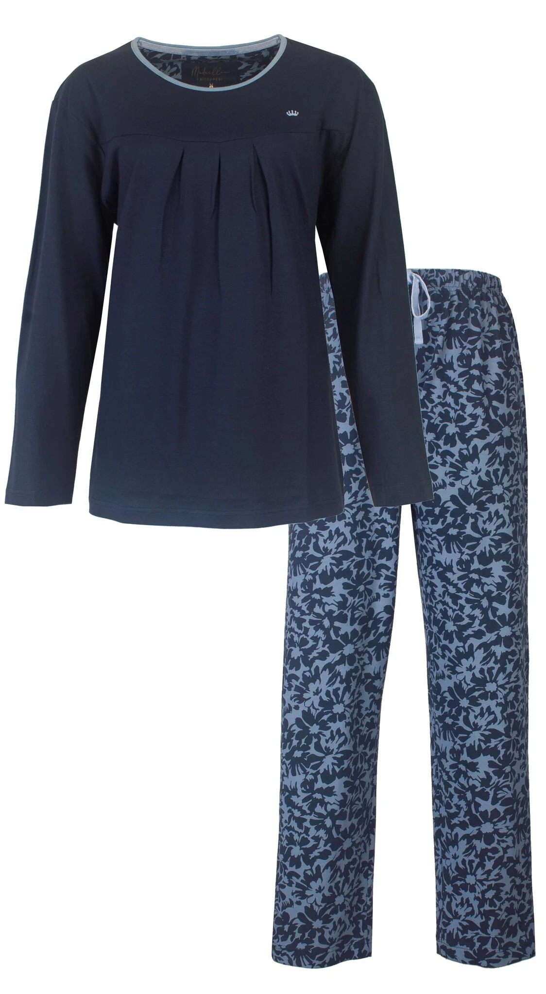 Medaillion dames pyjama lange mouw - Blue Winter