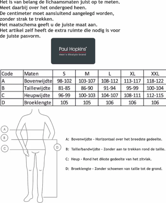 Paul Hopkins pyjama heren lange mouw - Blues