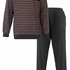 Paul Hopkins pyjama heren lange mouw - Grey Stripe