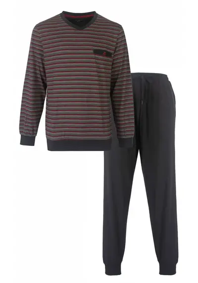 Paul Hopkins pyjama heren lange mouw - Grey Stripe Paul Hopkins pyjama heren lange mouw - Grey Stripe