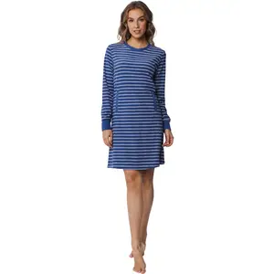 Pastunette badstof dames nachthemd - Winter Blue - Warm winter nachthemd lange mouw Pastunette badstof dames nachthemd - Winter Blue - Warm winter nachthemd lange mouw