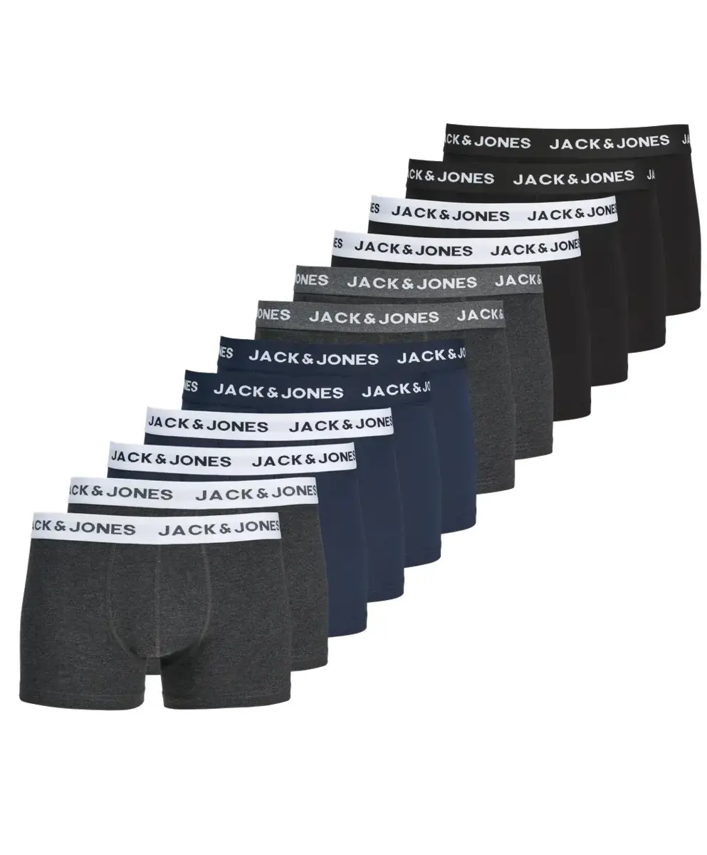 Jack & Jones 12-Pack heren boxershort - Combi - Multipack katoenen heren onderbroeken - Mannen ondergoed