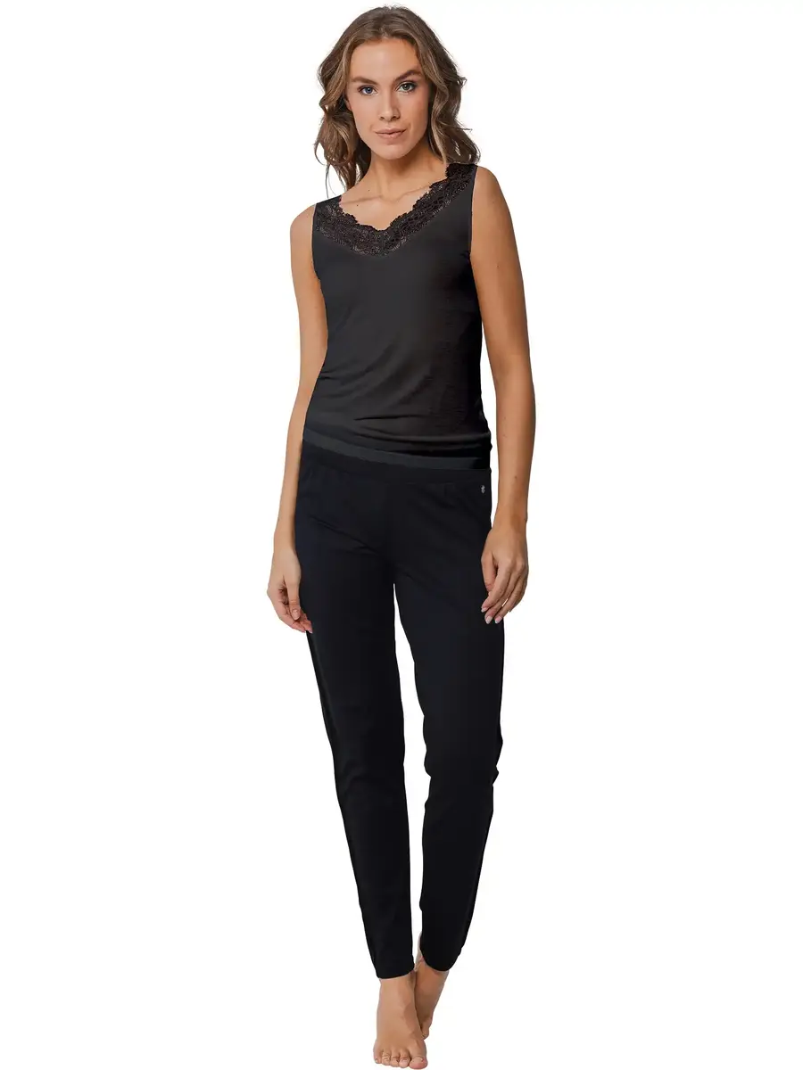 Pastunette wollen/modal kanten dames hemdje - Wollen / modal onderhemd met brede bandjes Pastunette wollen/modal kanten dames hemdje - Wollen / modal onderhemd met brede bandjes