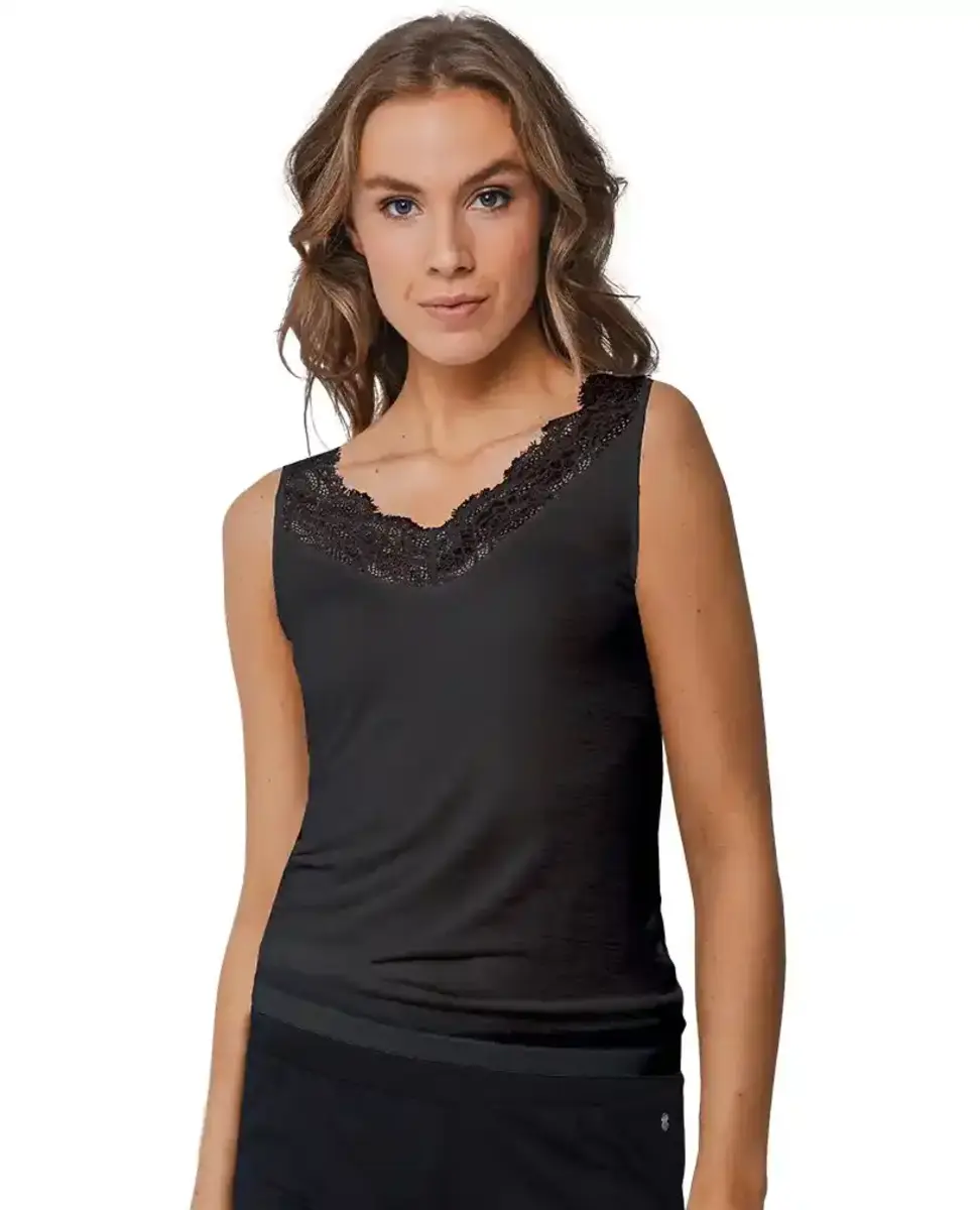 Pastunette wollen/modal kanten dames hemdje - Wollen / modal onderhemd met brede bandjes Pastunette wollen/modal kanten dames hemdje - Wollen / modal onderhemd met brede bandjes