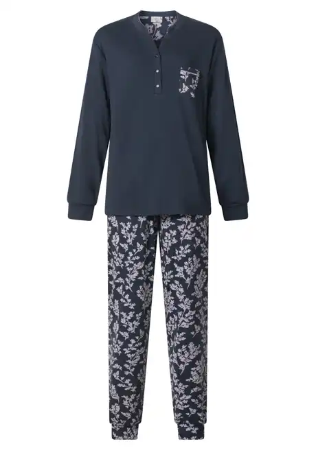 Lunatex dames pyjama dikke tricot - Interlock - Flower pants