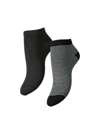 Pieces Sneaker sokken 2-pak - Glitter/Streep