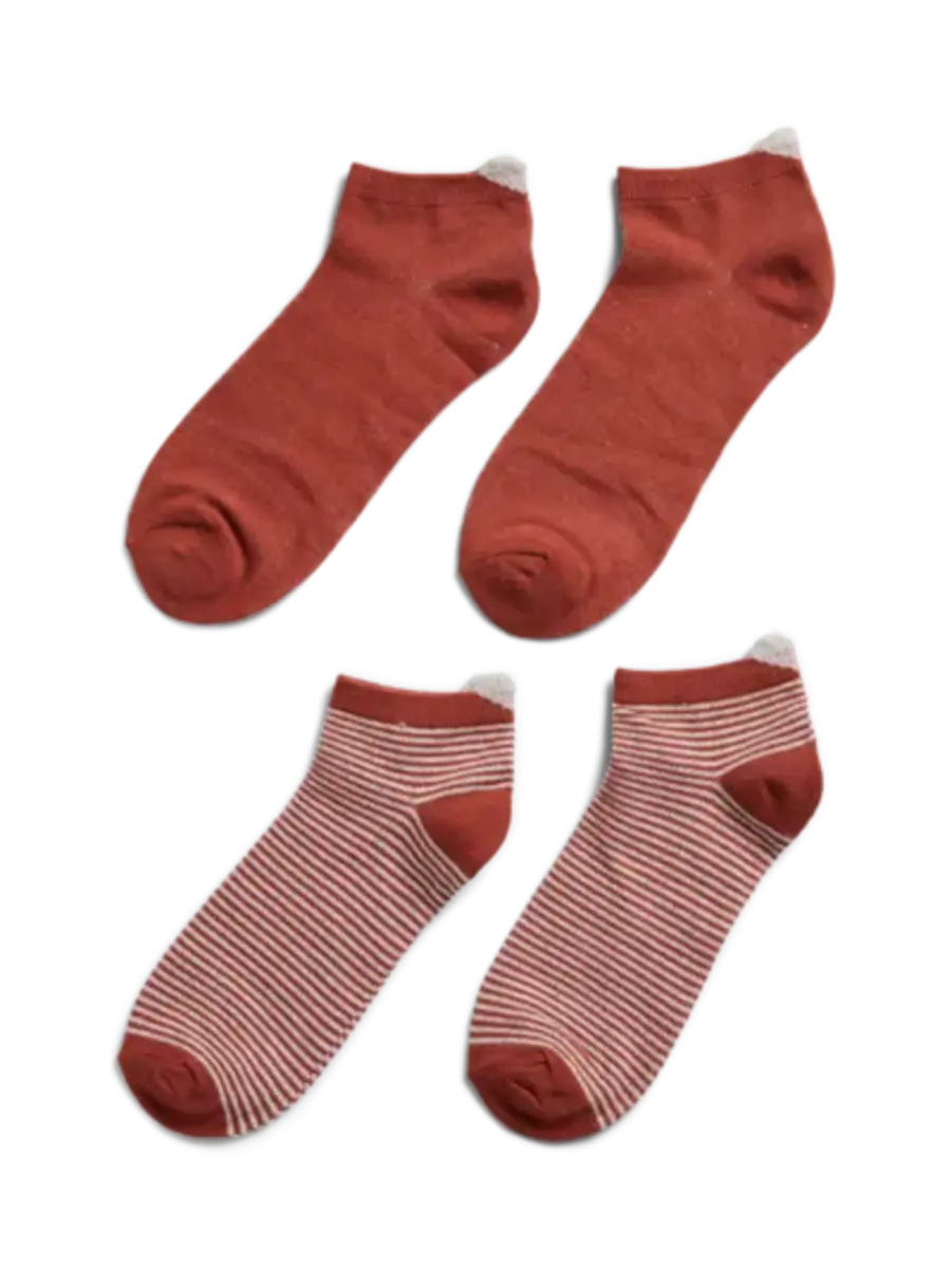 Pieces Sneaker sokken 2-pak - Glitter/Streep - Katoenen enkelsokken Pieces Sneaker sokken 2-pak - Glitter/Streep - Katoenen enkelsokken