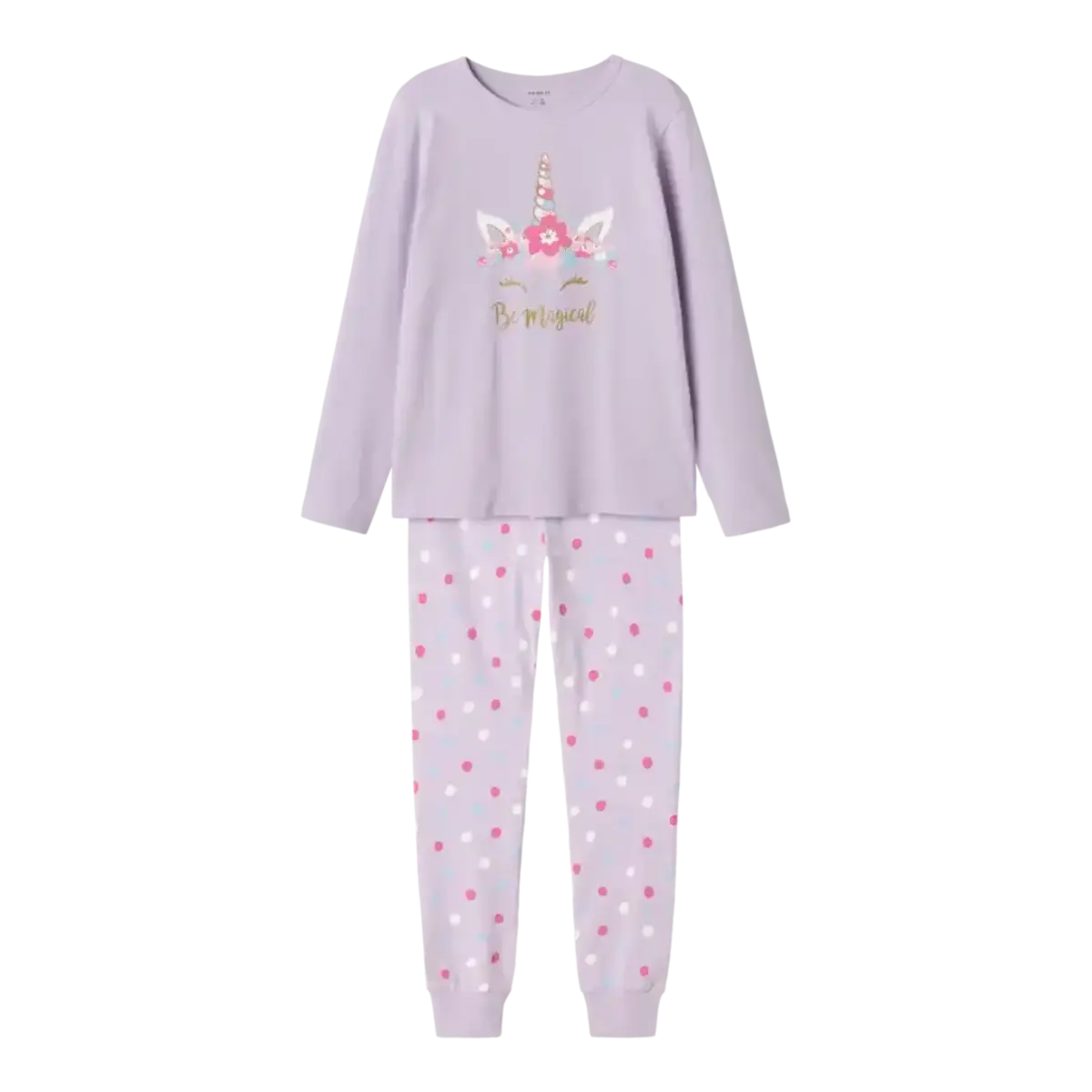 Name it kinder-meisjes pyjama katoen - Pastel Lilac - Organisch katoenen meisjes nachtkleding