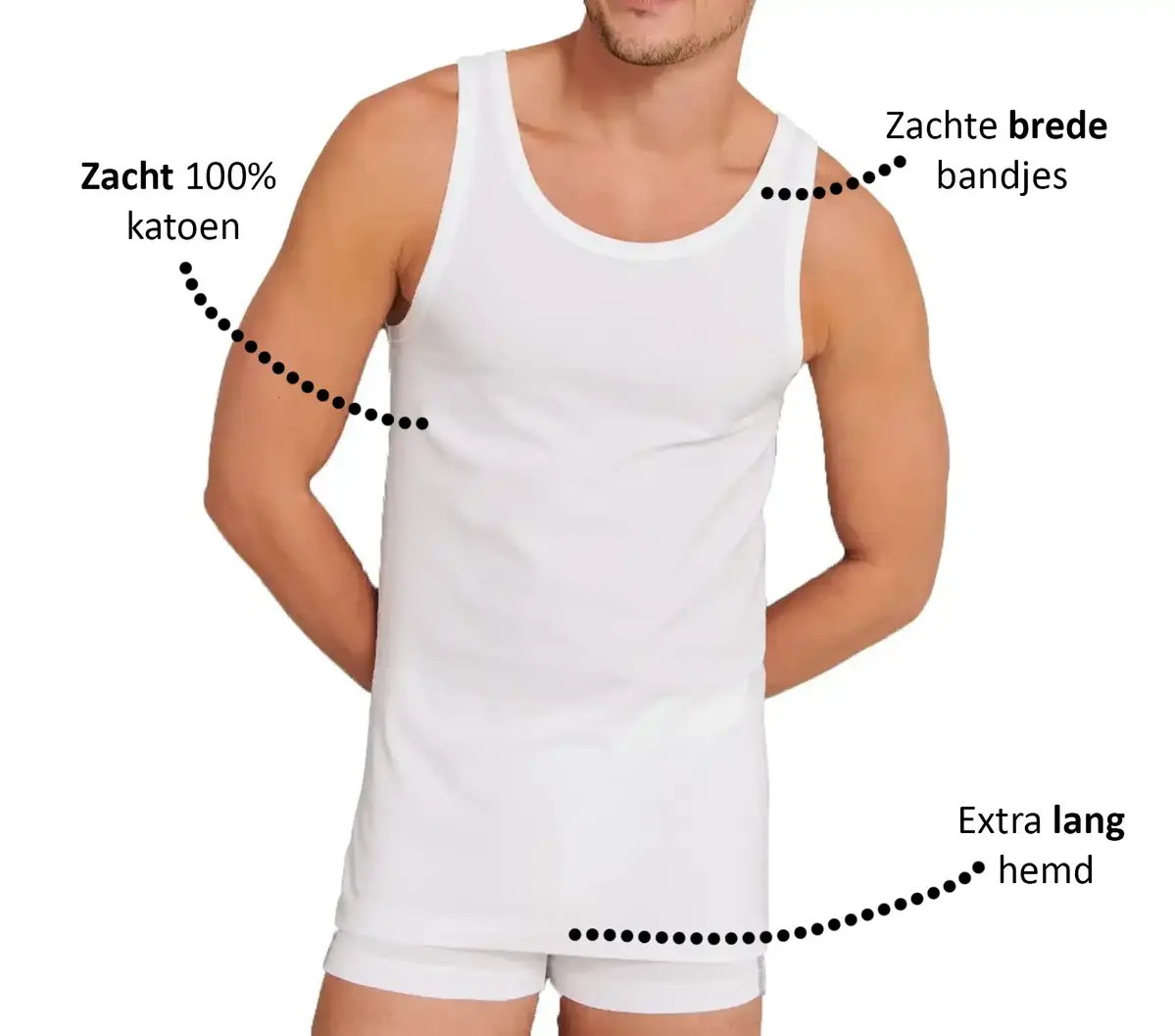 Beeren extra lang heren hemd - singlet - wit - Onderhemd mannen - 100% katoen Beeren extra lang heren hemd - singlet - wit - Onderhemd mannen - 100% katoen