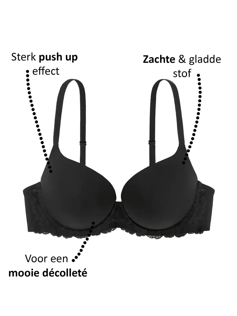 Dorina Super Push Up BH - Claire - Maximizer push up bh met beugel - T-shirt bh met kanten rand Dorina Super Push Up BH - Claire - Maximizer push up bh met beugel - T-shirt bh met kanten rand