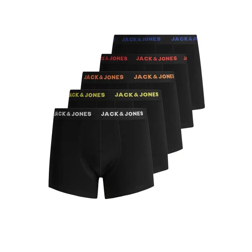 Jack & Jones 5-Pack heren boxershorts - Black Friday - Zwarte heren onderbroeken - Katoenen mannen ondergoed