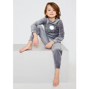 Charlie Choe velours jongens pyjama - Astronaut - Warme winter kinder pyjama Charlie Choe velours jongens pyjama - Astronaut - Warme winter kinder pyjama