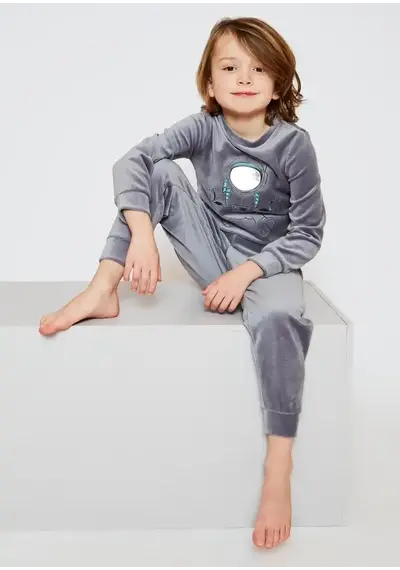 Charlie Choe velours jongens pyjama - Astronaut Charlie Choe velours jongens pyjama - Astronaut