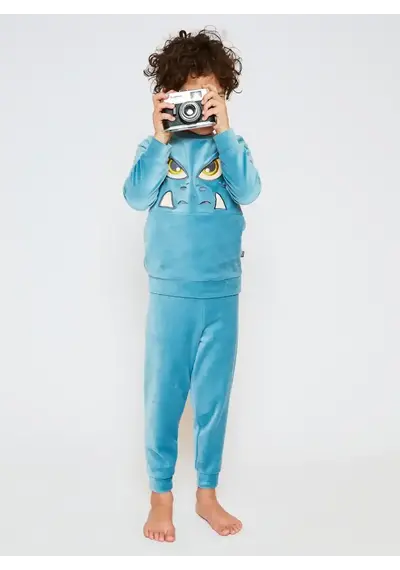 Charlie Choe velours jongens pyjama - Monster Charlie Choe velours jongens pyjama - Monster