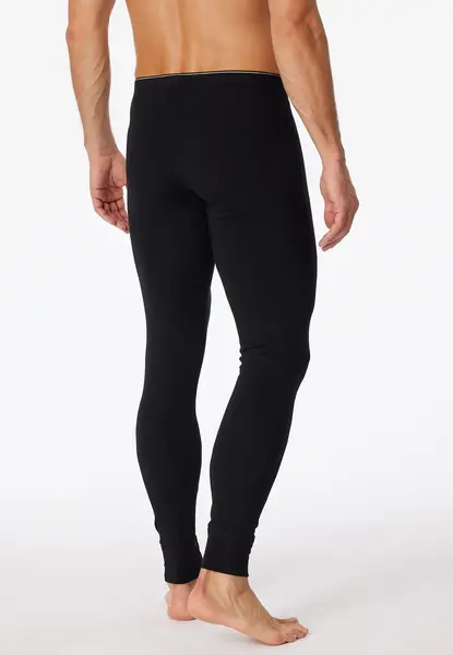 Schiesser heren Onderbroek lang 95/5 - Biologisch katoenen lange heren pantalon met sluiting - Zwart en Blauw Schiesser heren Onderbroek lang 95/5 - Biologisch katoenen lange heren pantalon met sluiting - Zwart en Blauw