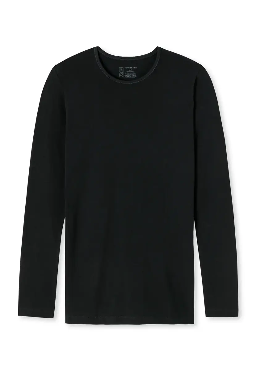 Schiesser Heren ondershirt lange mouw - 95/5 - Katoenen shirt lange mouw - Ronde hals Schiesser Heren ondershirt lange mouw - 95/5 - Katoenen shirt lange mouw - Ronde hals