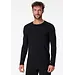 Schiesser Heren ondershirt lange mouw - 95/5 - Katoenen shirt lange mouw - Ronde hals - Zwart