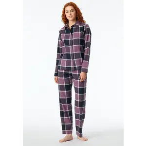 Schiesser dames pyjama flanel - Select Premium - Katoenen doorknoop pyjama lange mouwen Schiesser dames pyjama flanel - Select Premium - Katoenen doorknoop pyjama lange mouwen