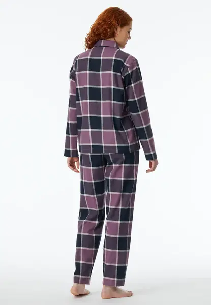 Schiesser dames pyjama flanel - Select Premium - Katoenen doorknoop pyjama lange mouwen Schiesser dames pyjama flanel - Select Premium - Katoenen doorknoop pyjama lange mouwen