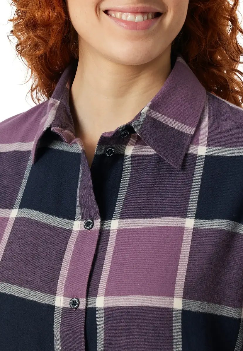 Schiesser dames pyjama flanel - Select Premium - Katoenen doorknoop pyjama lange mouwen