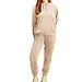 Apollo dames huispak Fleece - Lounge set dames - Vrouwen warm pyjama pak - loungewear dames - Beige