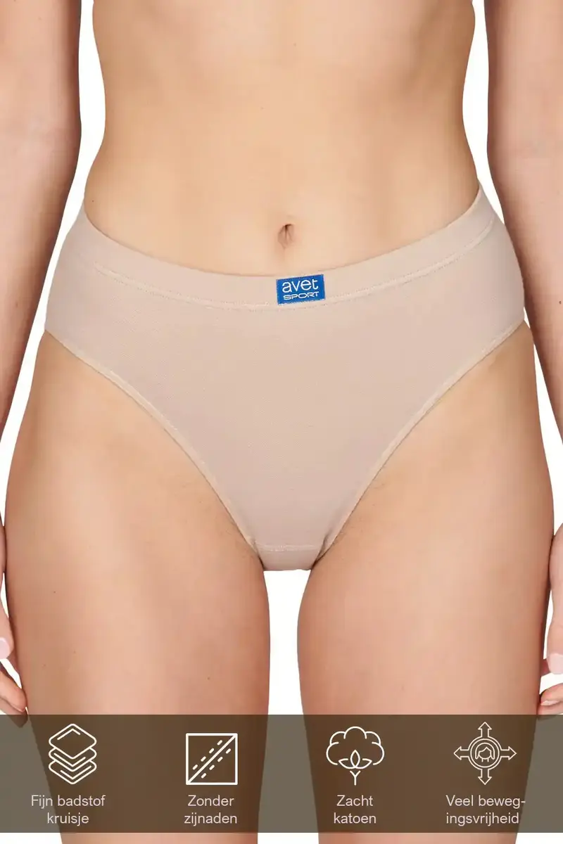 Avet dames High leg slip 3270 sport - Dames onderbroek - kanten ondergoed -badstof kruisje - wit en zwart Avet dames High leg slip 3270 sport - Dames onderbroek - kanten ondergoed -badstof kruisje - wit en zwart