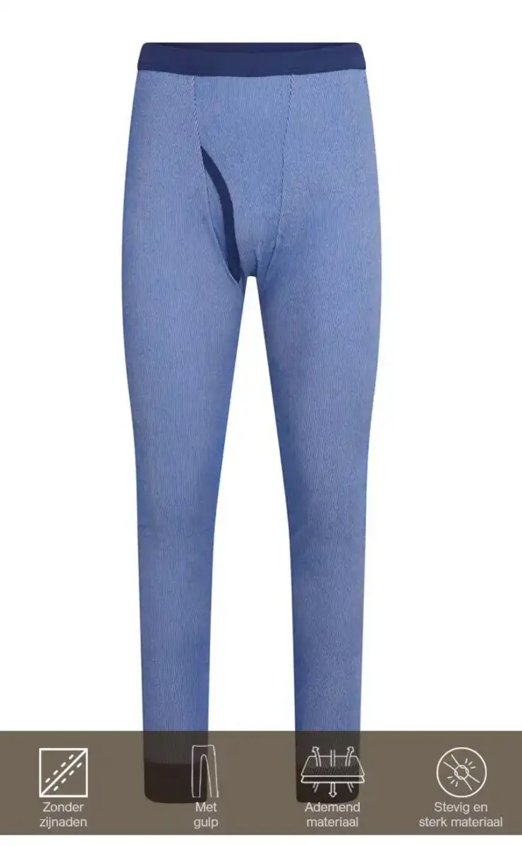 Beeren pantalon, blauwe streep, M2000 - Stevige lange heren onderbroek Beeren pantalon, blauwe streep, M2000 - Stevige lange heren onderbroek