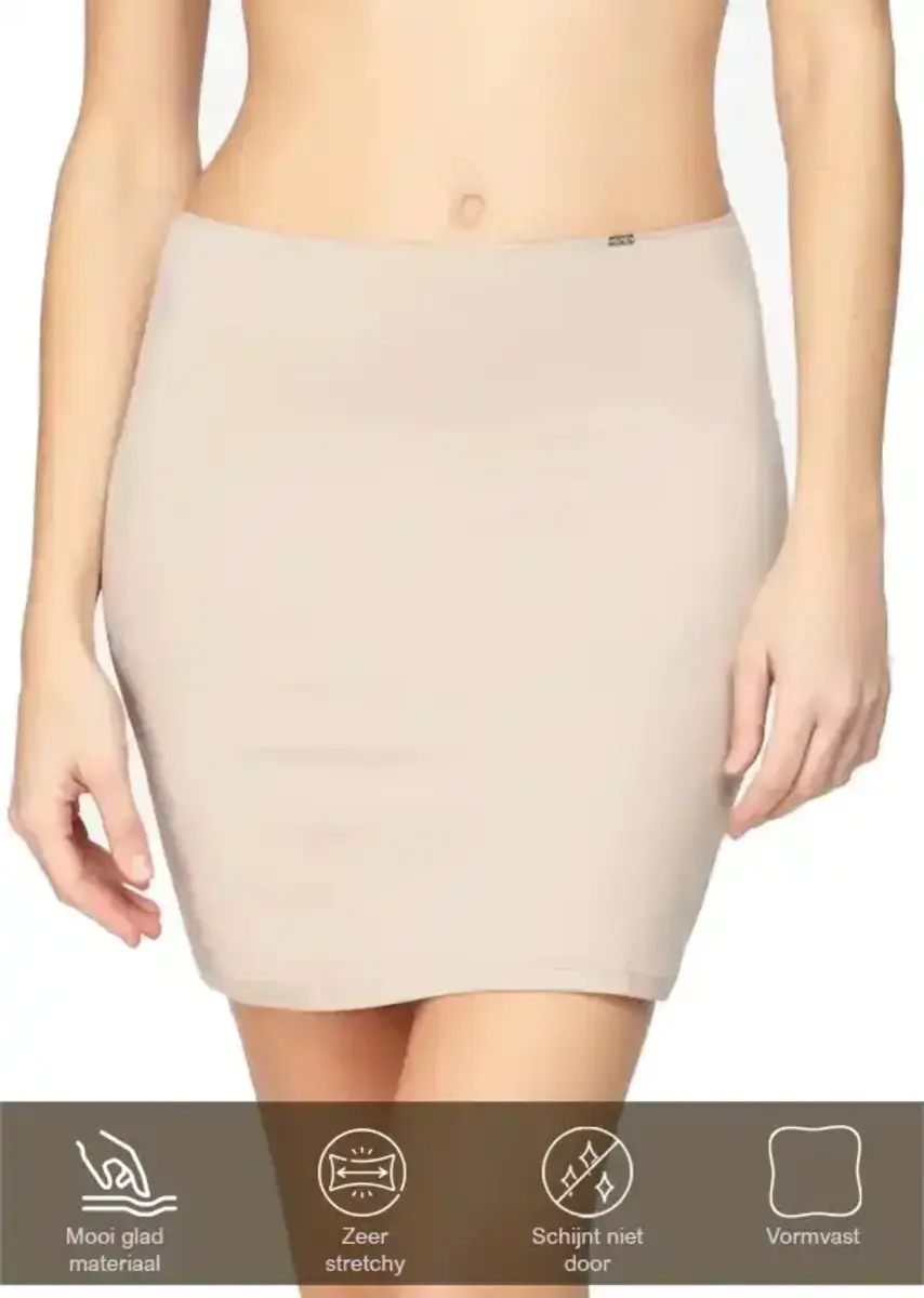 Avet korte onderrok dames- 40 CM - Gladde onderrok - wit - zwart - huidskeur Avet korte onderrok dames- 40 CM - Gladde onderrok - wit - zwart - huidskeur