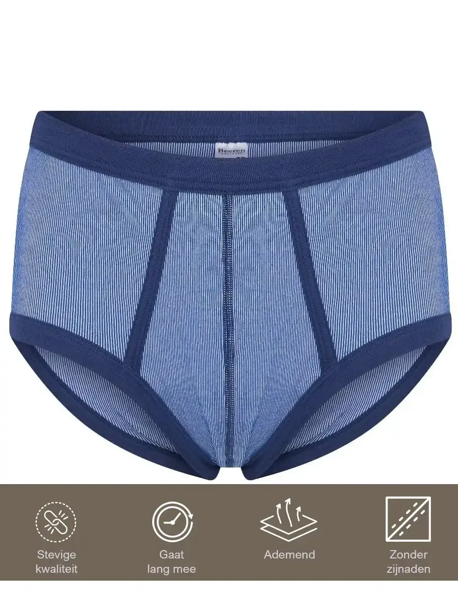 Beeren heren slip met gulp - blauwe streep M2000 Beeren heren slip met gulp - blauwe streep M2000
