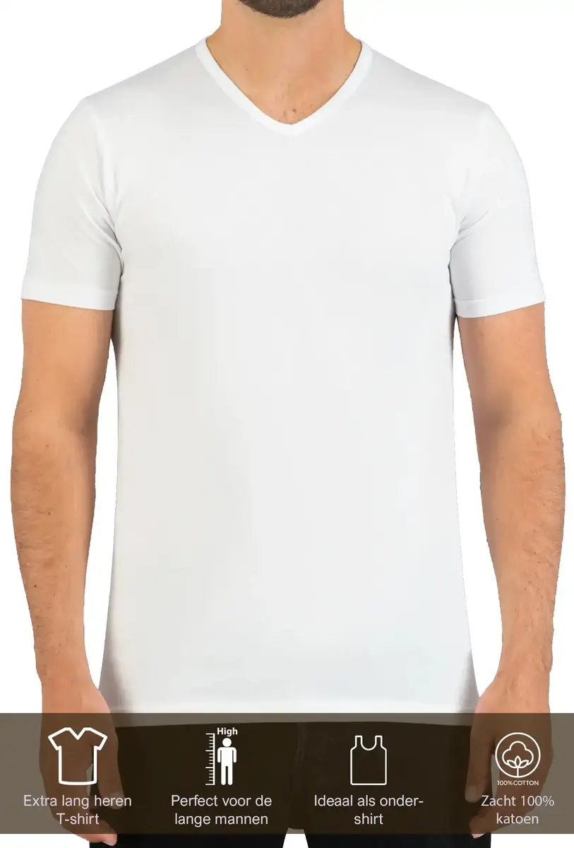 Beeren heren T-shirt V-hals M3000, Extra Lang Beeren heren T-shirt V-hals M3000, Extra Lang