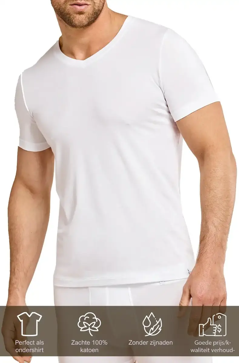 Beeren heren ondershirt V-hals - Korte mouw M3000 - 100% katoen slim fit T-shirt - Ronde hals Beeren heren ondershirt V-hals - Korte mouw M3000 - 100% katoen slim fit T-shirt - Ronde hals