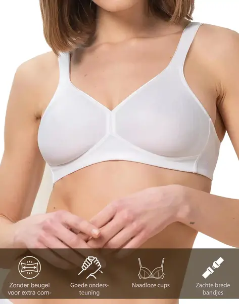 Triumph BH Modern Soft cotton N zonder beugel - Niet voorgevormde comfortabele bh - Naadloze cups Triumph BH Modern Soft cotton N zonder beugel - Niet voorgevormde comfortabele bh - Naadloze cups