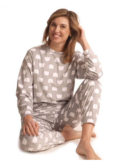 Cocodream micro velours dames pyjama - Cats Cocodream micro velours dames pyjama - Cats
