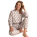 Cocodream micro velours dames pyjama - Cats - Warme winter fleece pyjama dames - Grijs