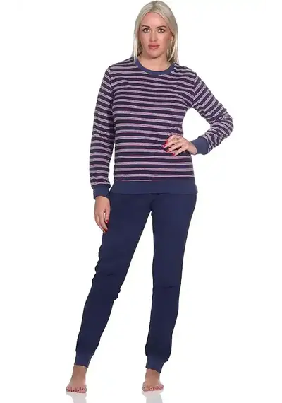 Normann dames pyjama badstof - Small Stripes Normann dames pyjama badstof - Small Stripes