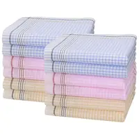 Swan 12 stuks - Dames zakdoeken Vintage Ruit - 02 Swan 12 stuks - Dames zakdoeken Vintage Ruit - 02