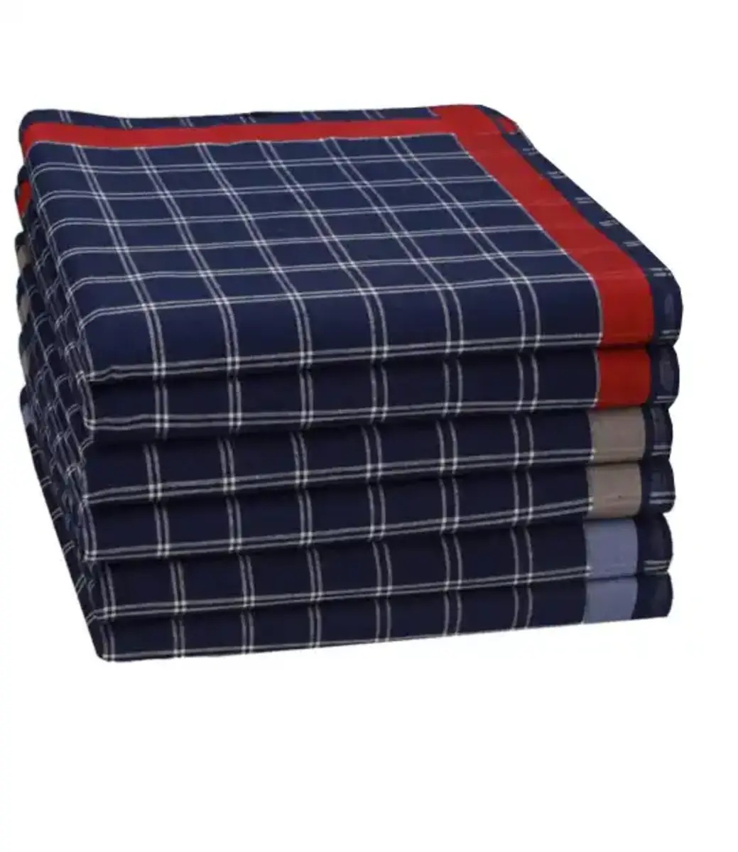 Swan 6 stuks Heren zakdoeken - Blue Square - Katoen satijnen zakdoeken