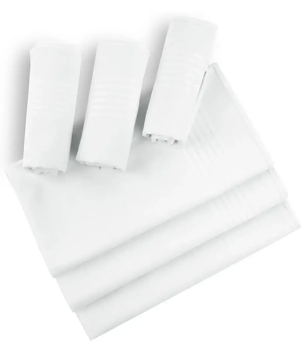 Tiseco 12 stuks Heren Zakdoek wit - Dikke kwaliteit - Dikke katoenen zakdoek