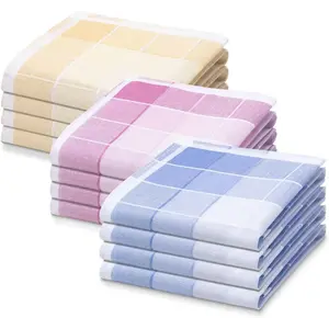 Swan 12 stuks Dames zakdoeken Ruit  - Katoenen zakdoeken met ruit print Swan 12 stuks Dames zakdoeken Ruit  - Katoenen zakdoeken met ruit print