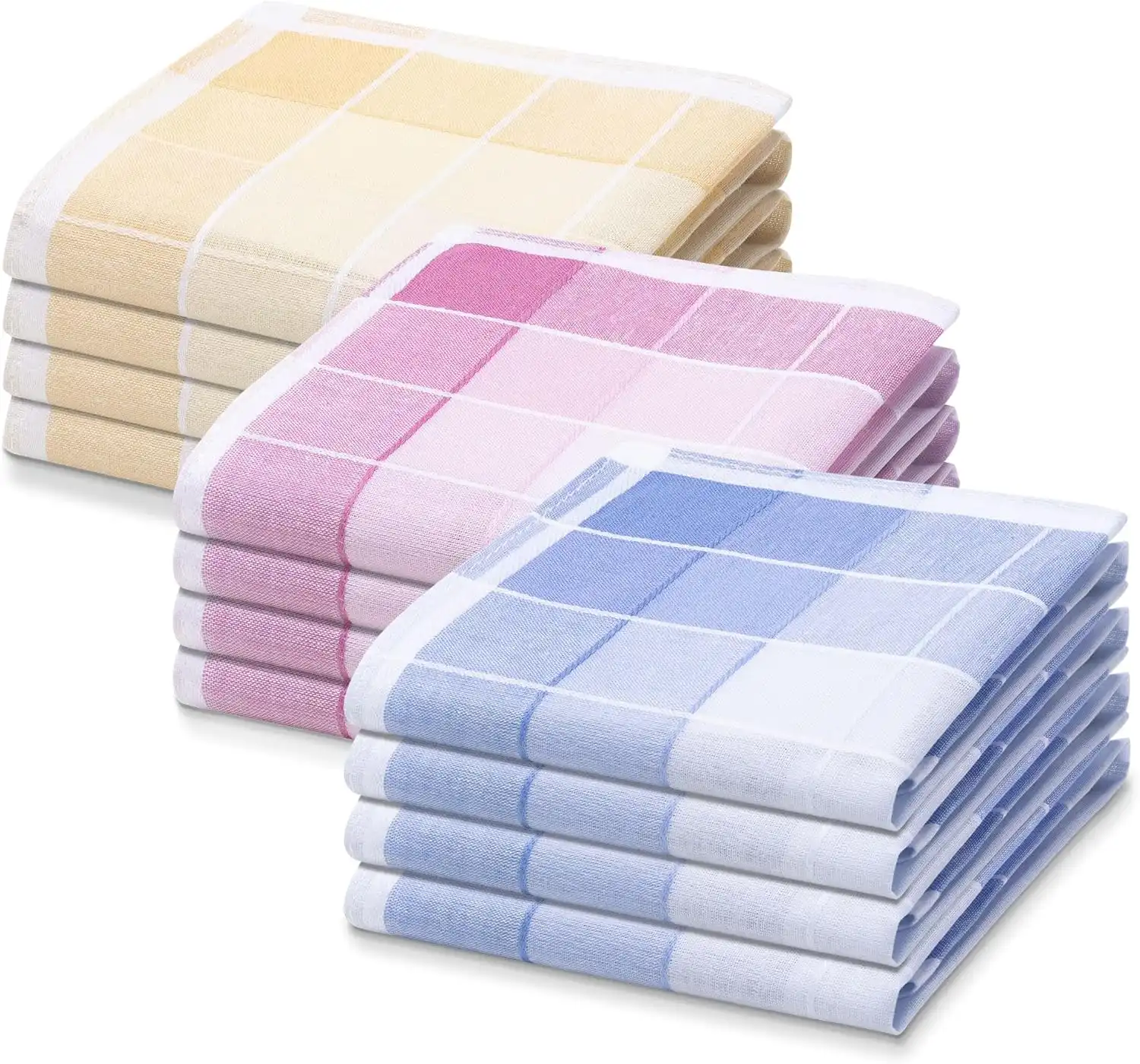 Swan 12 stuks Dames zakdoeken Ruit - Katoenen zakdoeken met ruit print