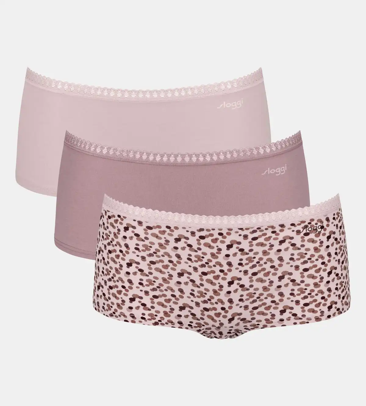 Sloggi 3-pack Crush Go dames boxershorts - Biologisch Katoenen dames onderbroeken - Multipack vrouwen ondergoed