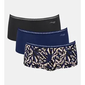 Sloggi 3-pack Crush Go dames boxershorts - Biologisch Katoenen dames onderbroeken - Multipack vrouwen ondergoed Sloggi 3-pack Crush Go dames boxershorts - Biologisch Katoenen dames onderbroeken - Multipack vrouwen ondergoed