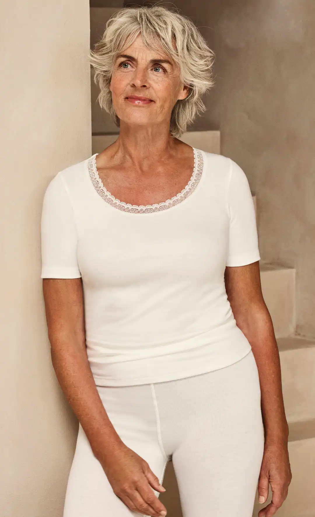 Ten Cate dames thermo shirt korte mouw - Kant